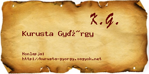 Kurusta György névjegykártya