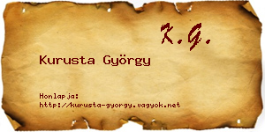 Kurusta György névjegykártya