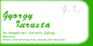 gyorgy kurusta business card